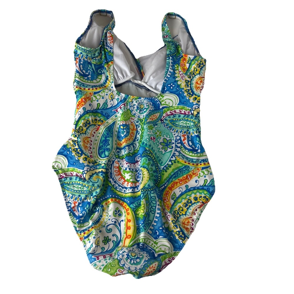 Lauren Ralph Lauren Womens One Piece Colorful Paisley Swimsuit Size 10 - Picture 7 of 15